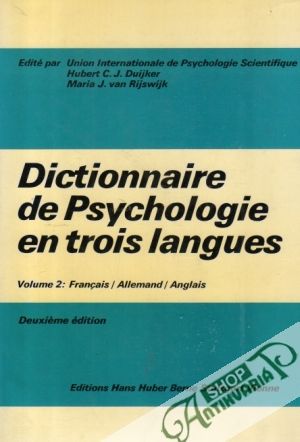 Dictionnaire de Psychologie en trois langues, Volume 2 - Kolektív autorov